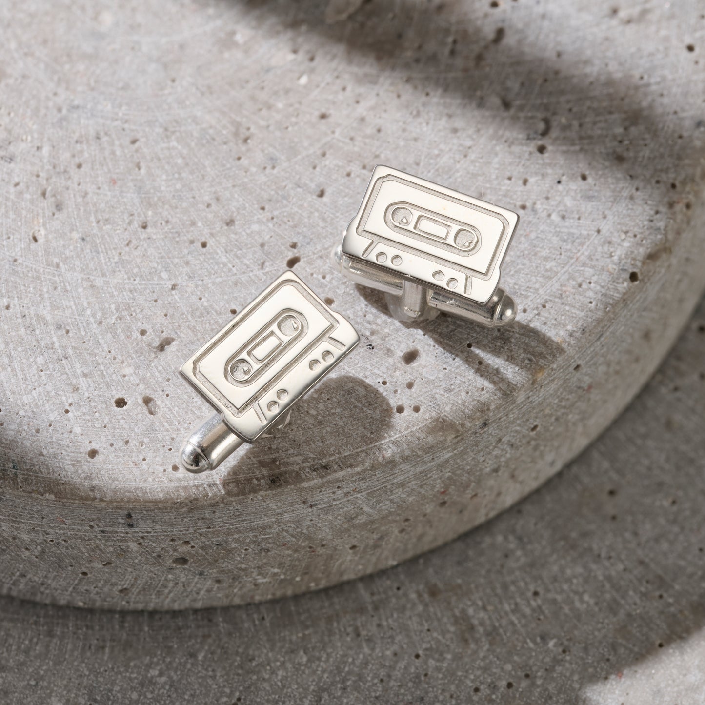 Silver Cassette Tape Cufflinks
