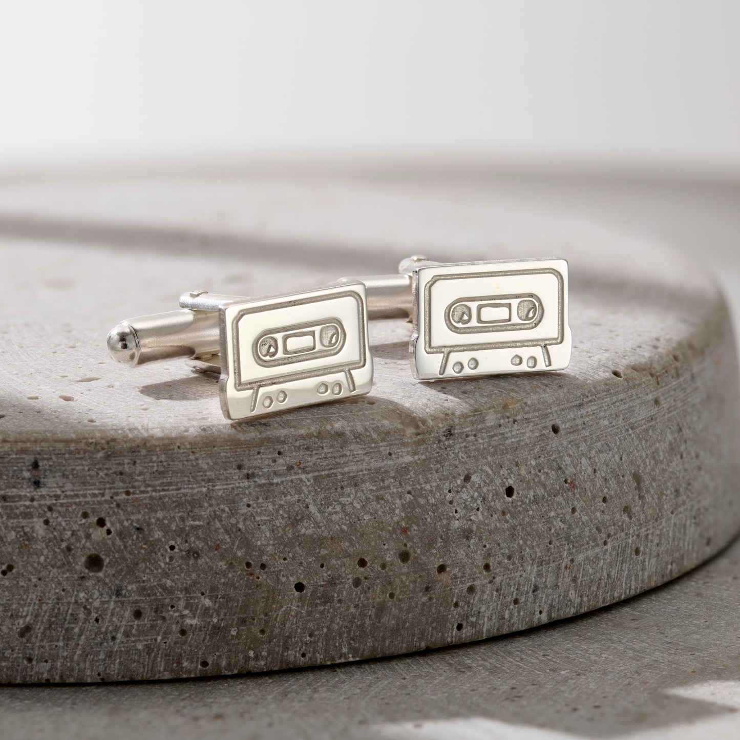 Silver Cassette Tape Cufflinks