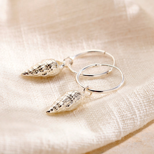 Spiral Shell Hoop Earrings