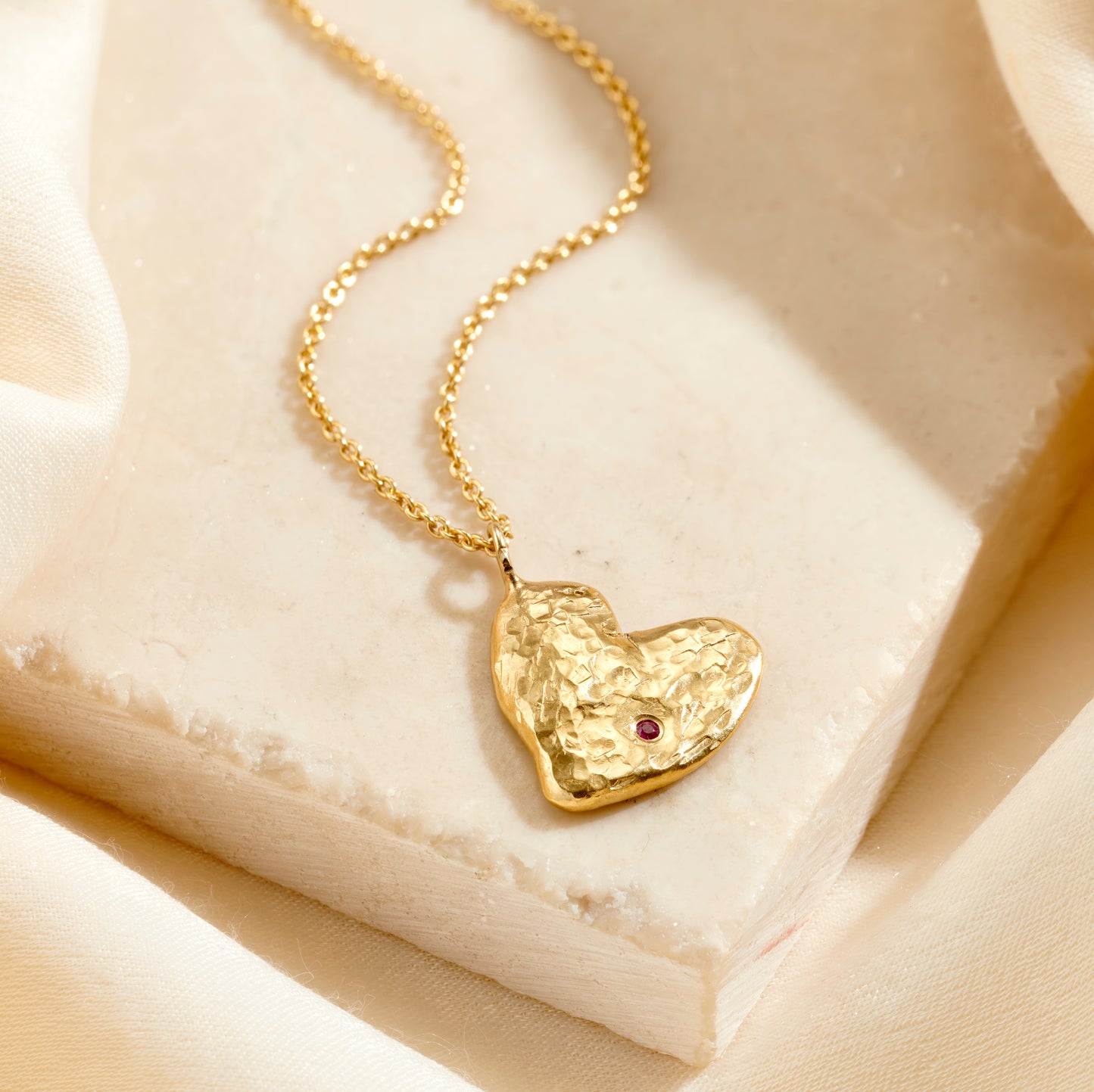 Personalised Confetti Birthstone Chunky Heart Necklace