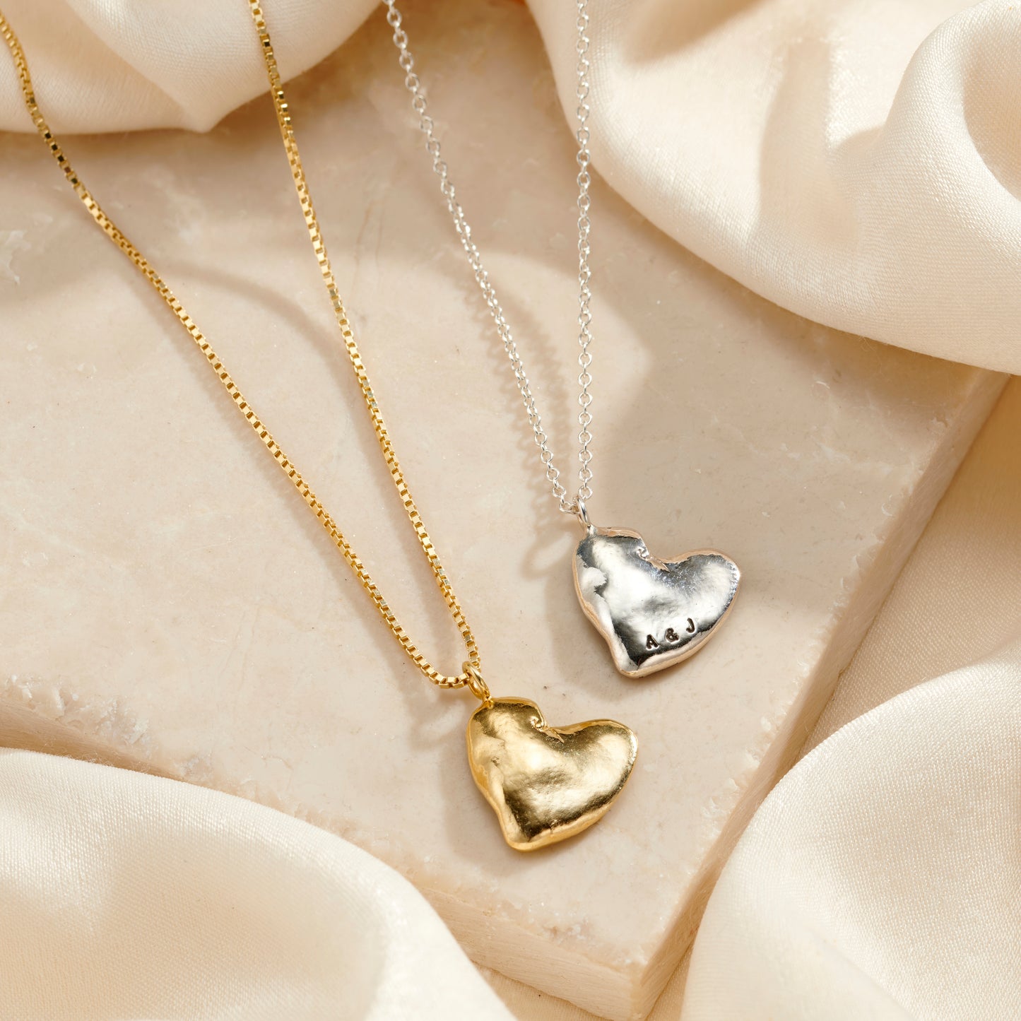 Personalised Chunky Heart Pendant Necklace