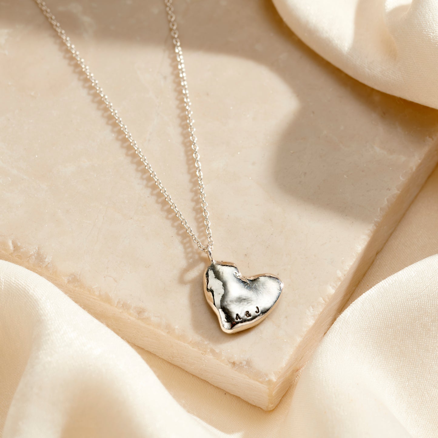Personalised Chunky Heart Pendant Necklace