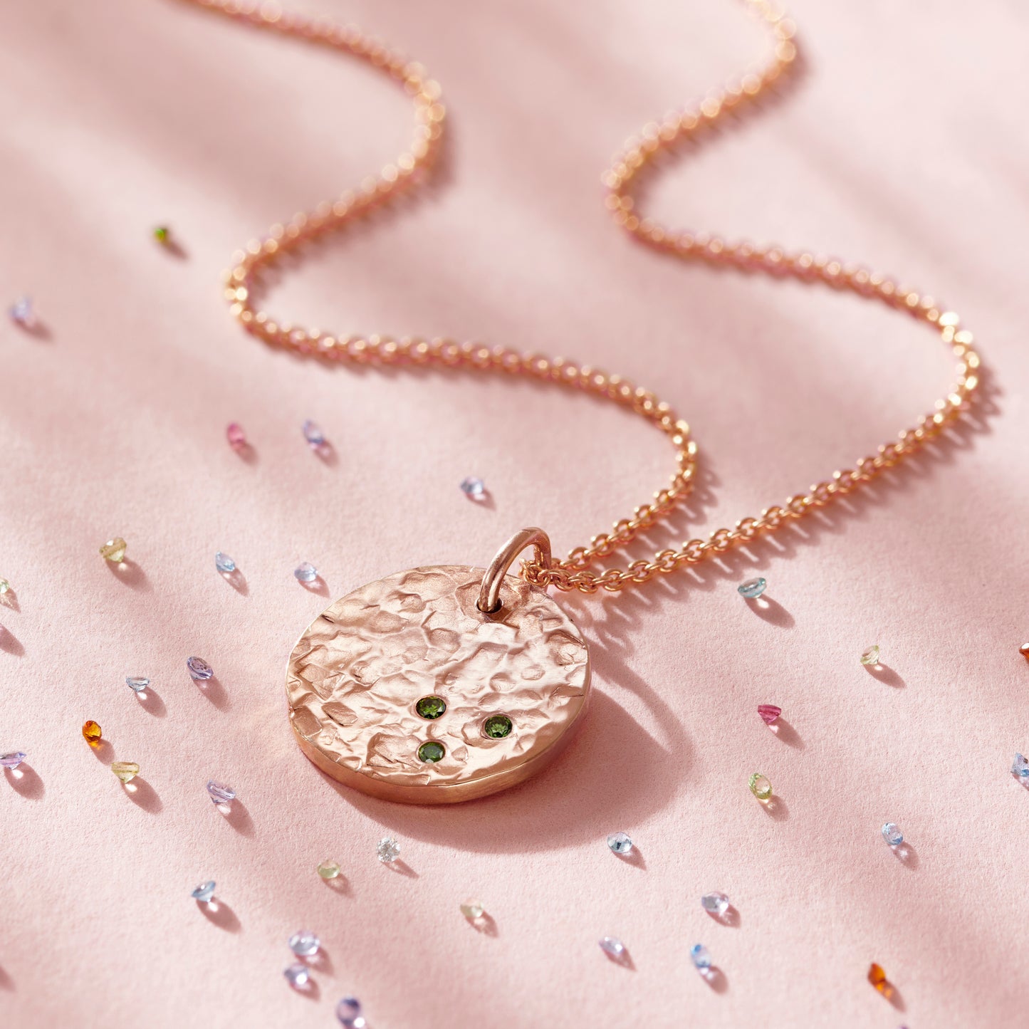 9ct Gold Confetti Birthstone Disc Necklace