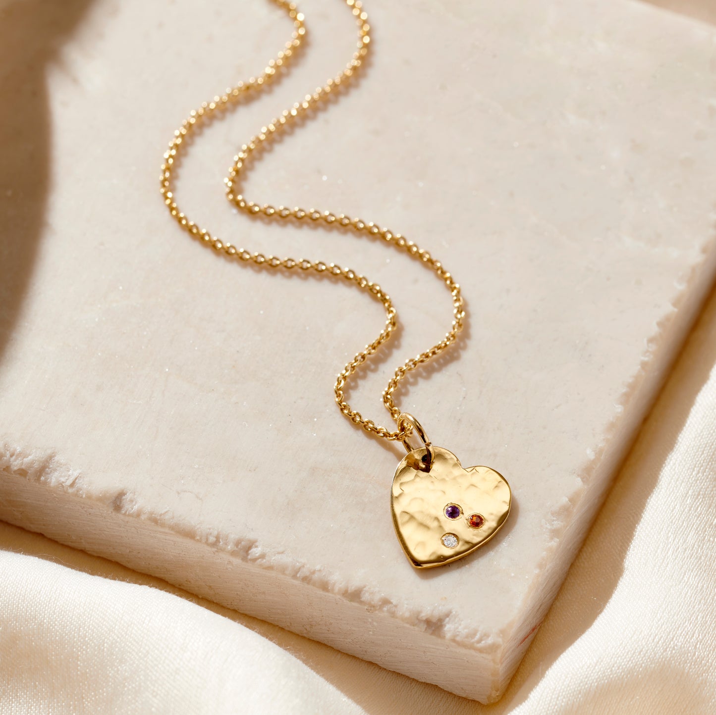 Confetti Birthstone Heart Necklace