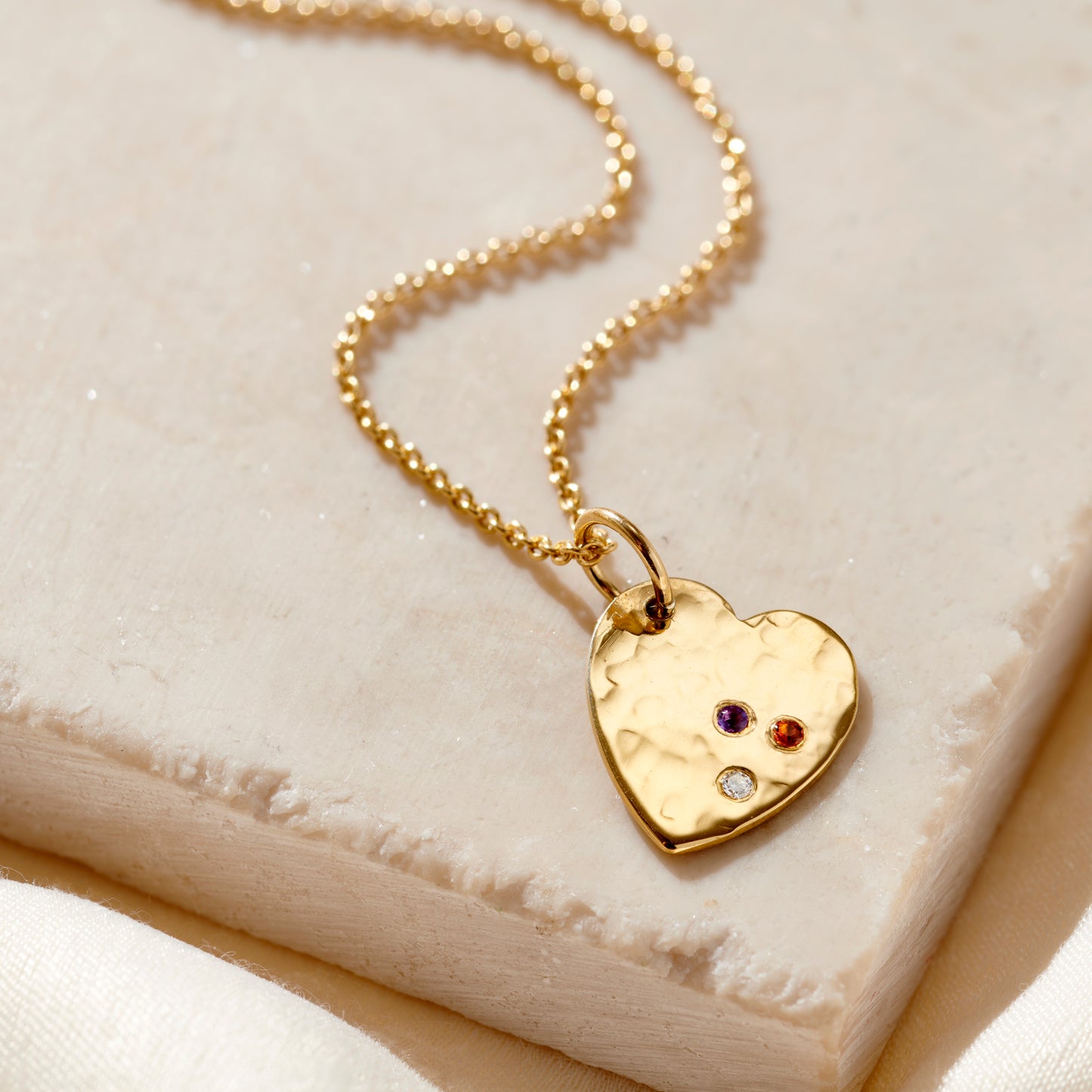 Confetti Birthstone Heart Necklace