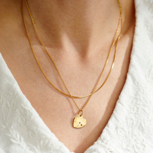 Confetti Birthstone Heart Necklace