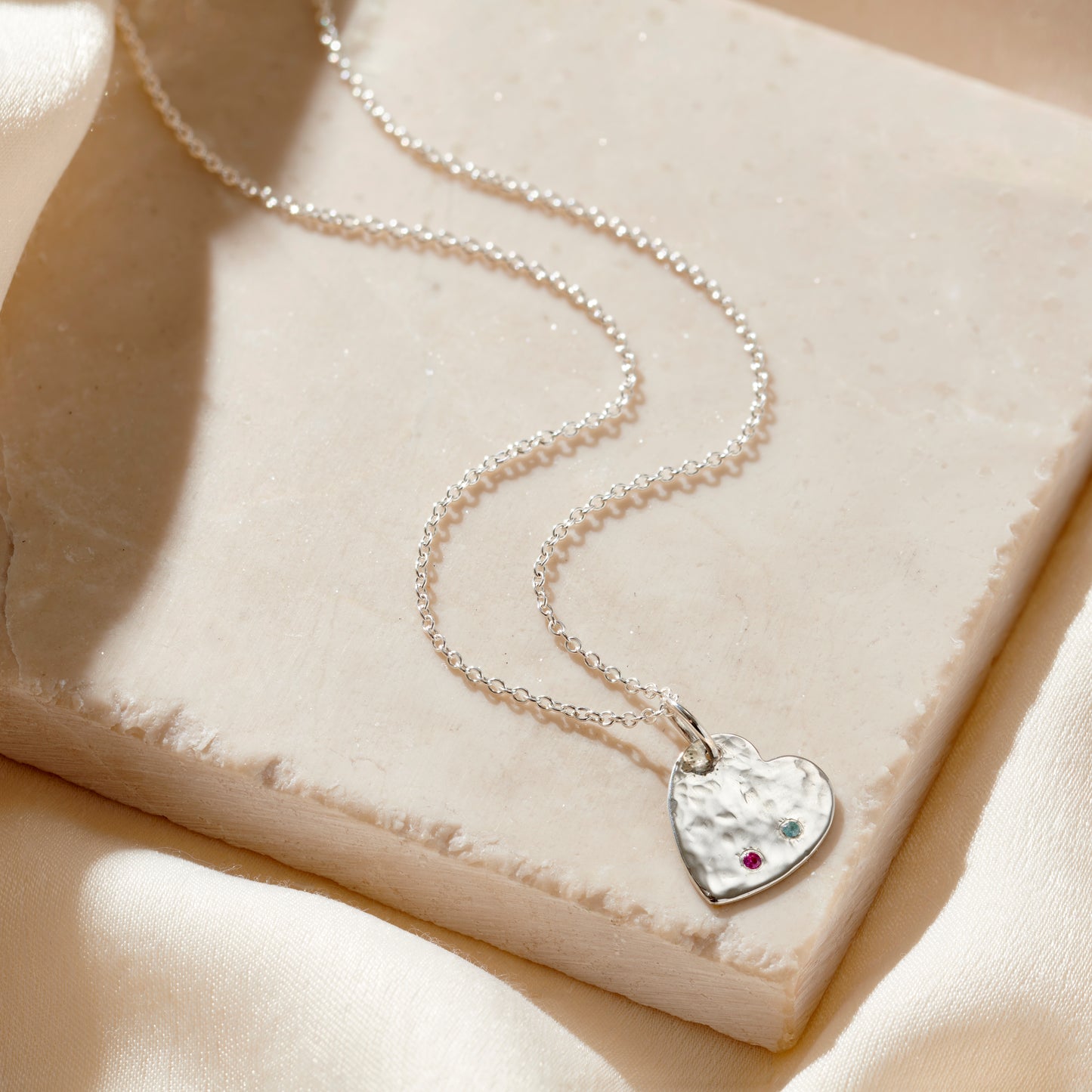 Confetti Birthstone Heart Necklace