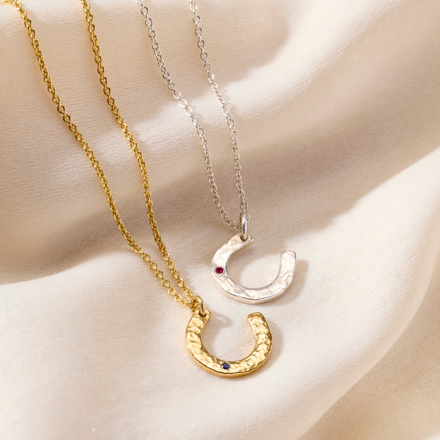 Personalised Birthstone Horseshoe Necklace