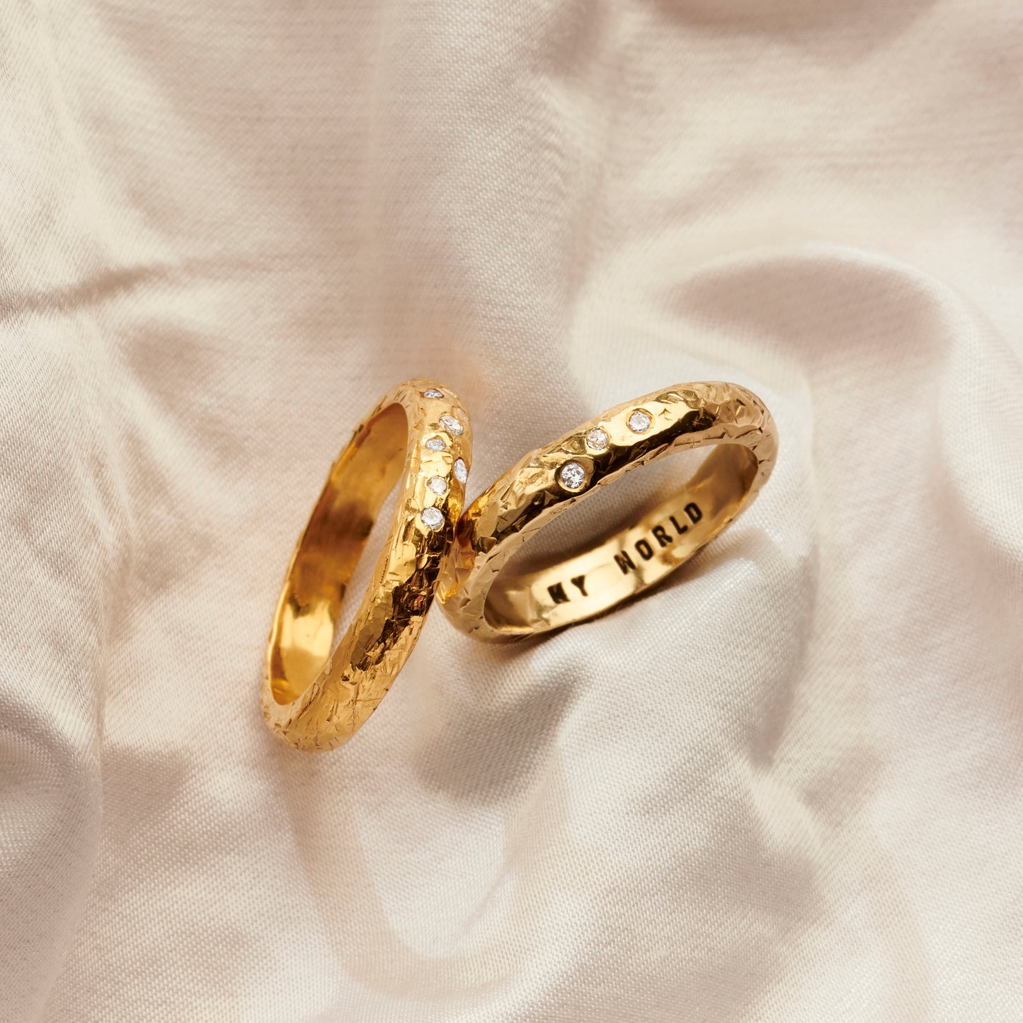 Personalised 9ct Gold Diamond & Birthstone Confetti Ring