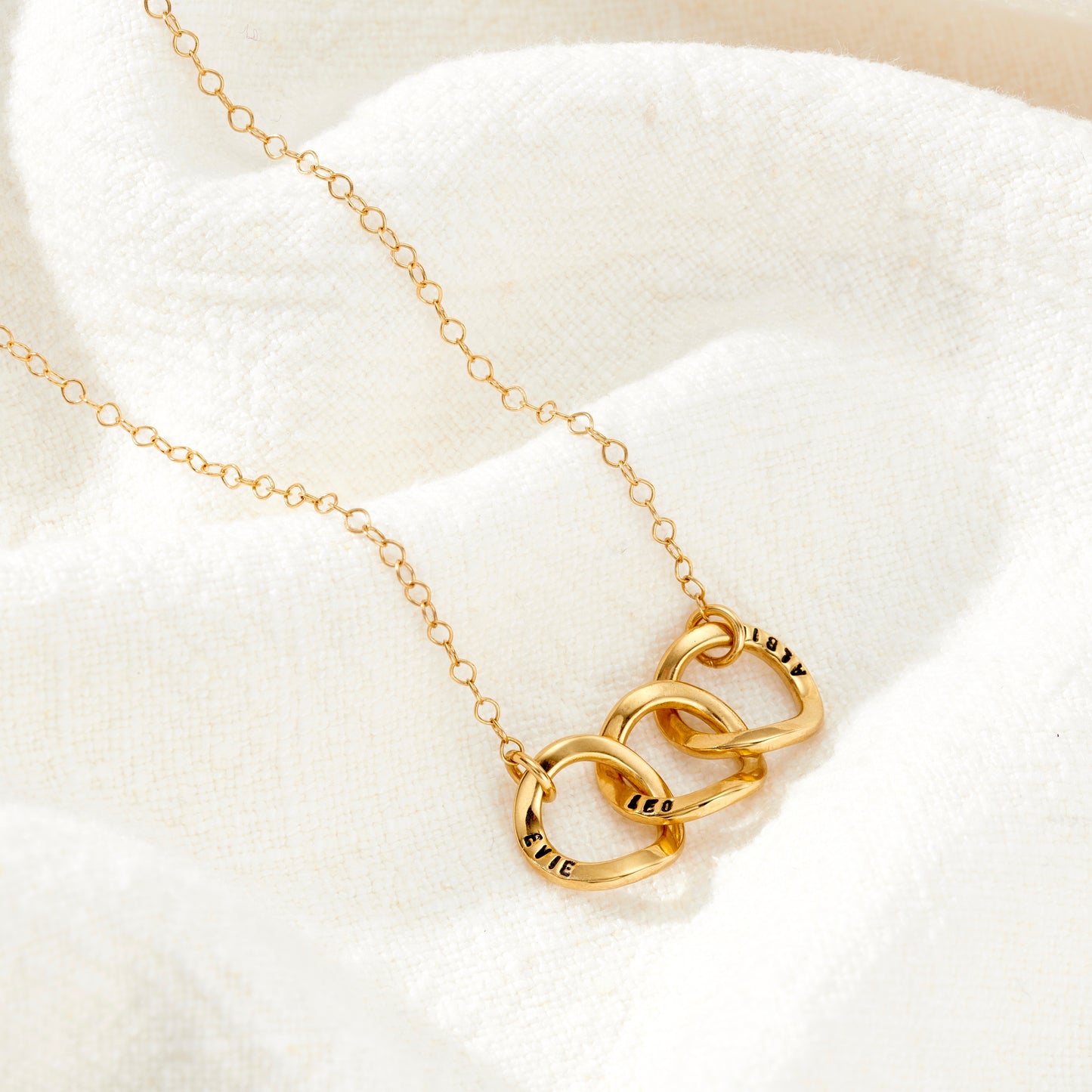 Personalised Curved Interlinking Hoops Necklace
