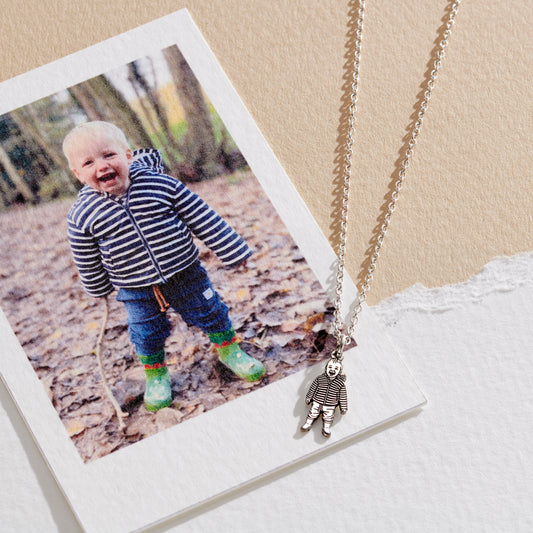 Personalised Engraved Photo Dinky Story Charm Necklace