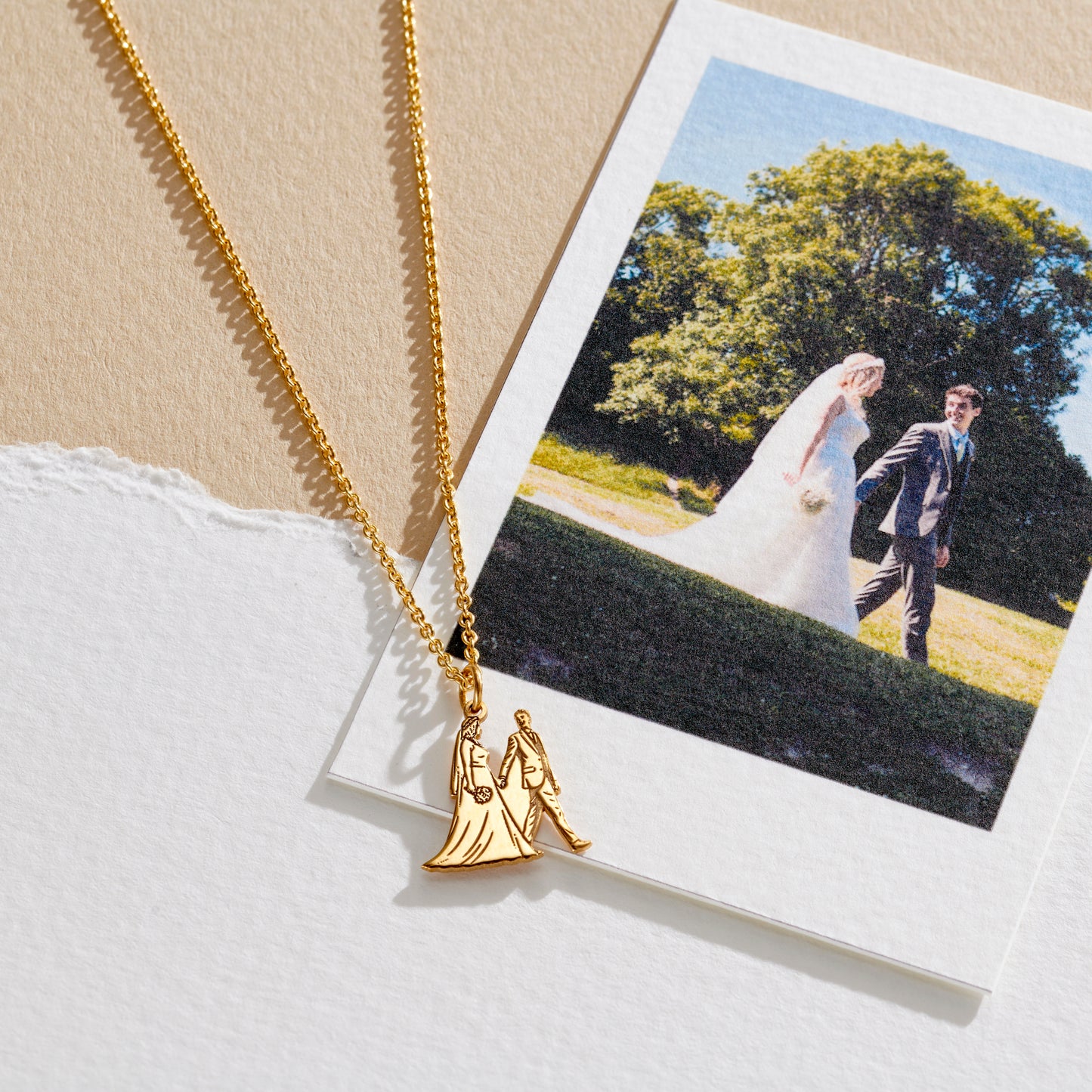Personalised Engraved Photo Dinky Story Charm Necklace