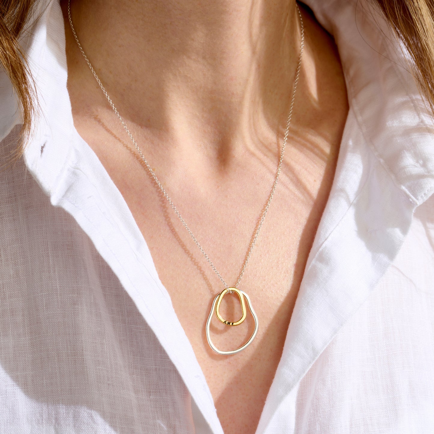 Personalised Organic Mummy & Baby Hoop Necklace