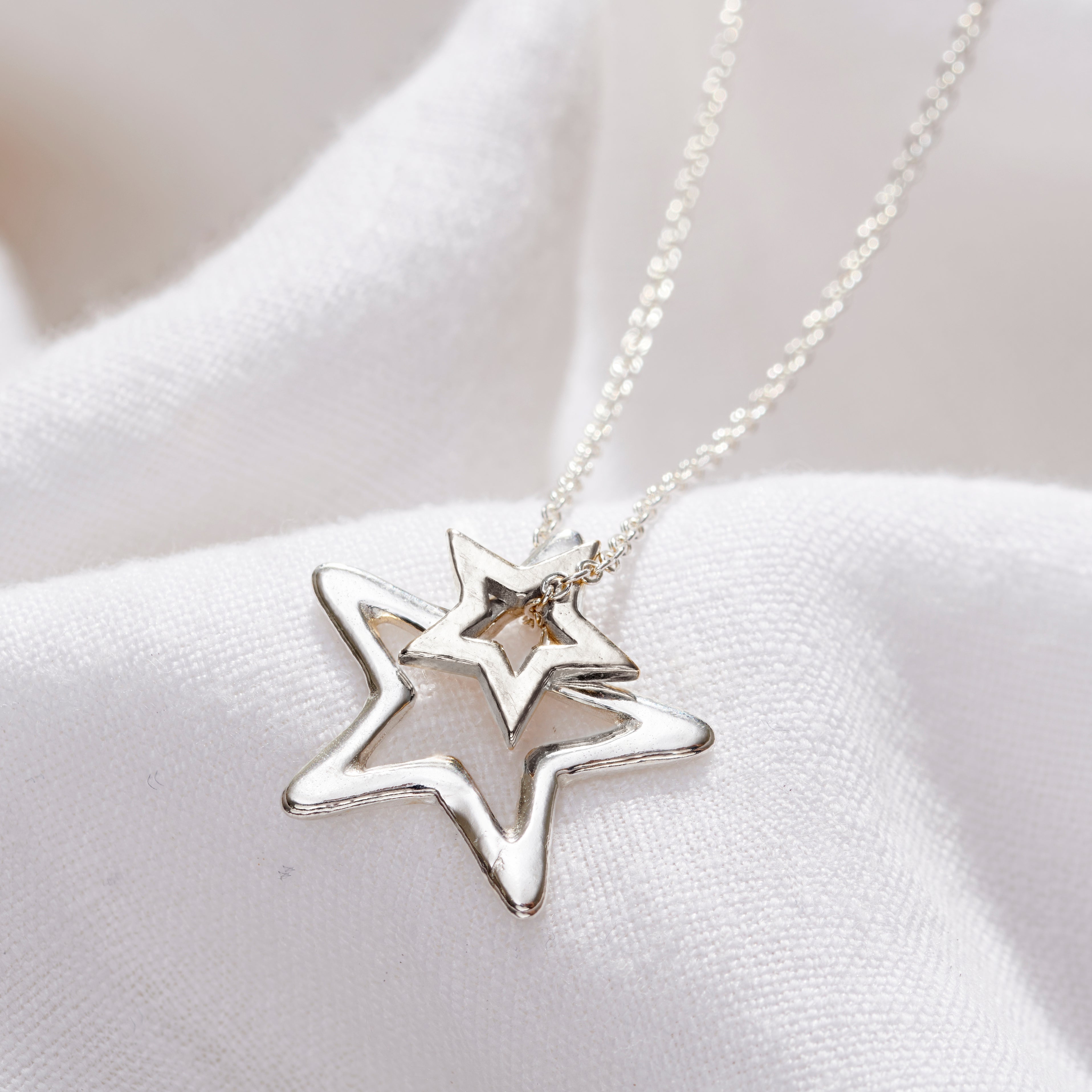 Double Open Star Charm Necklace | Posh Totty Designs