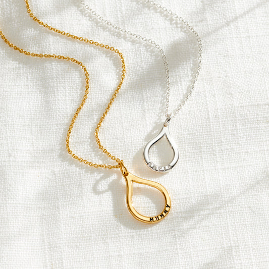 Personalised Open Droplet Necklace
