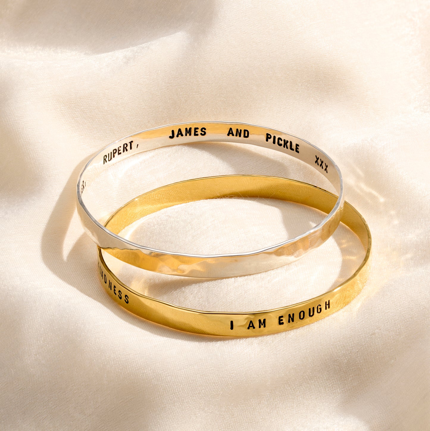 Personalised Textured Message Bangle