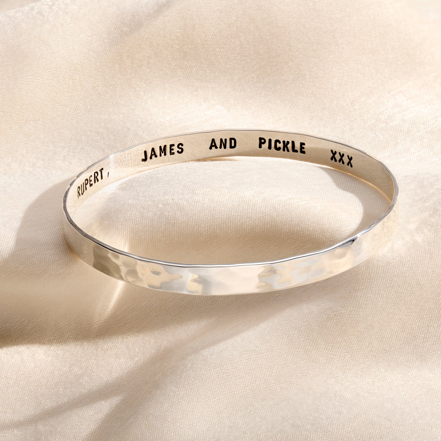Personalised Textured Message Bangle