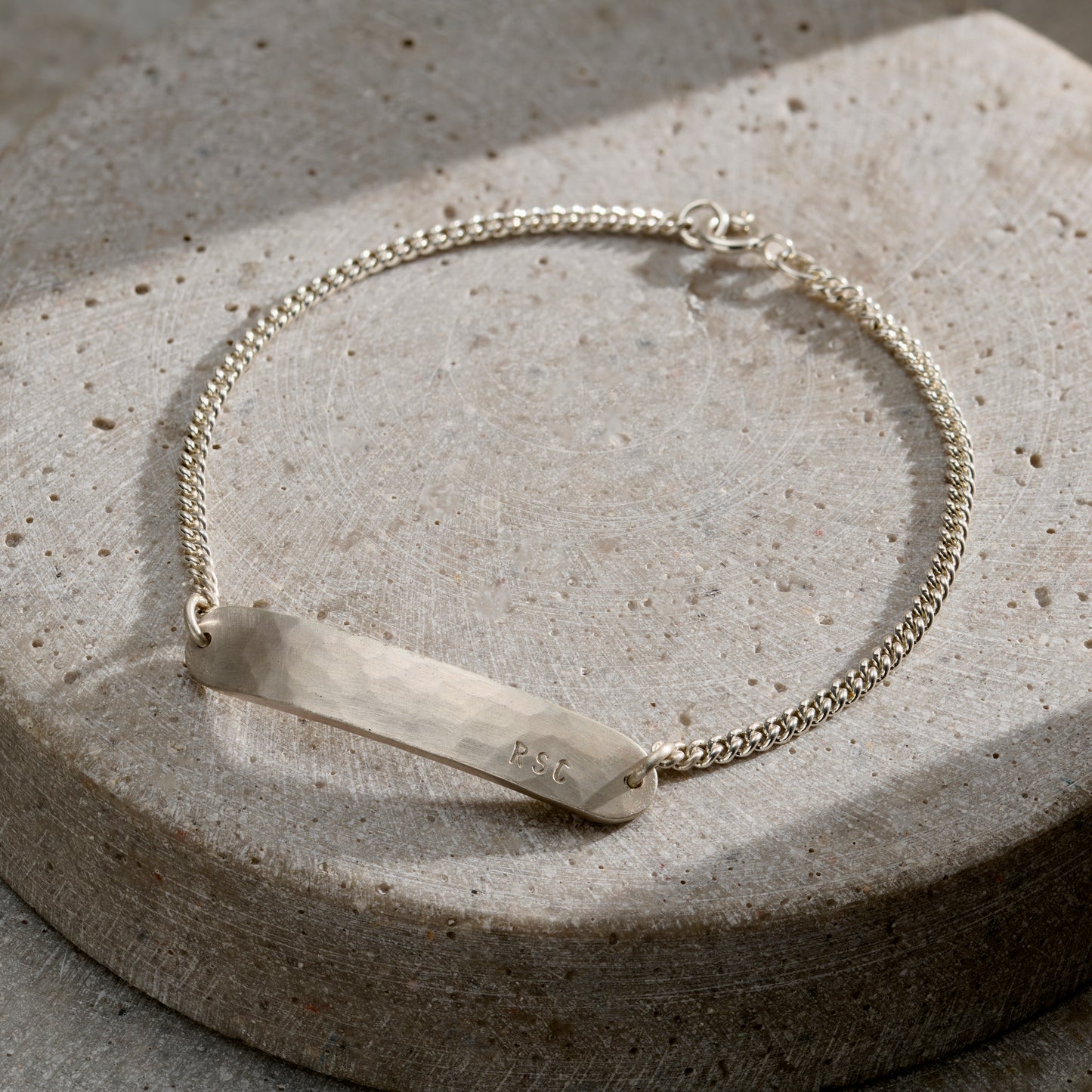 Men’s Sterling Silver ID Bar Bracelet