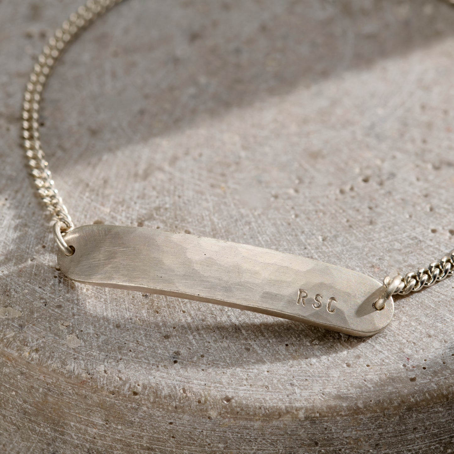 Men’s Sterling Silver ID Bar Bracelet