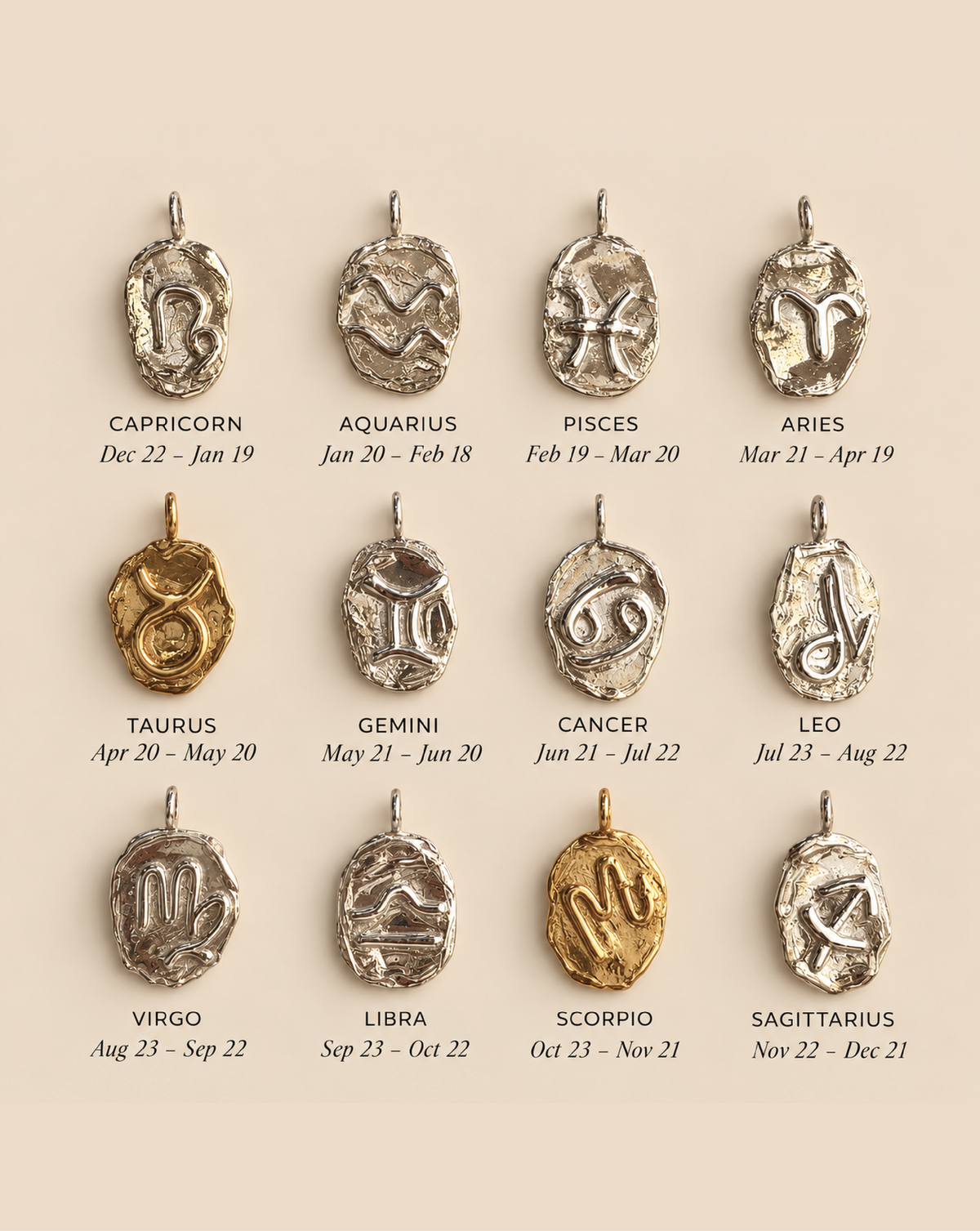 Personalised Zodiac Pebble Talisman Necklace