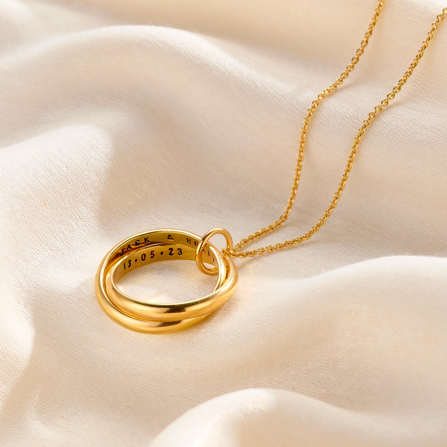 Personalised Interlinking Secret Script Necklace