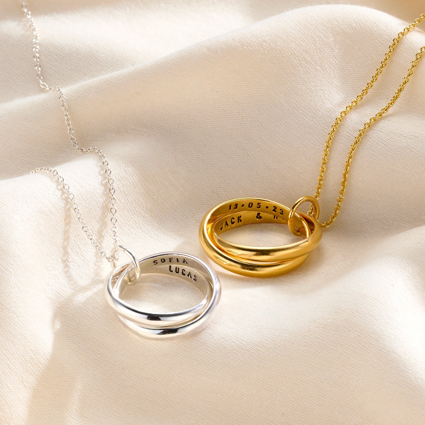 Personalised Interlinking Secret Script Necklace