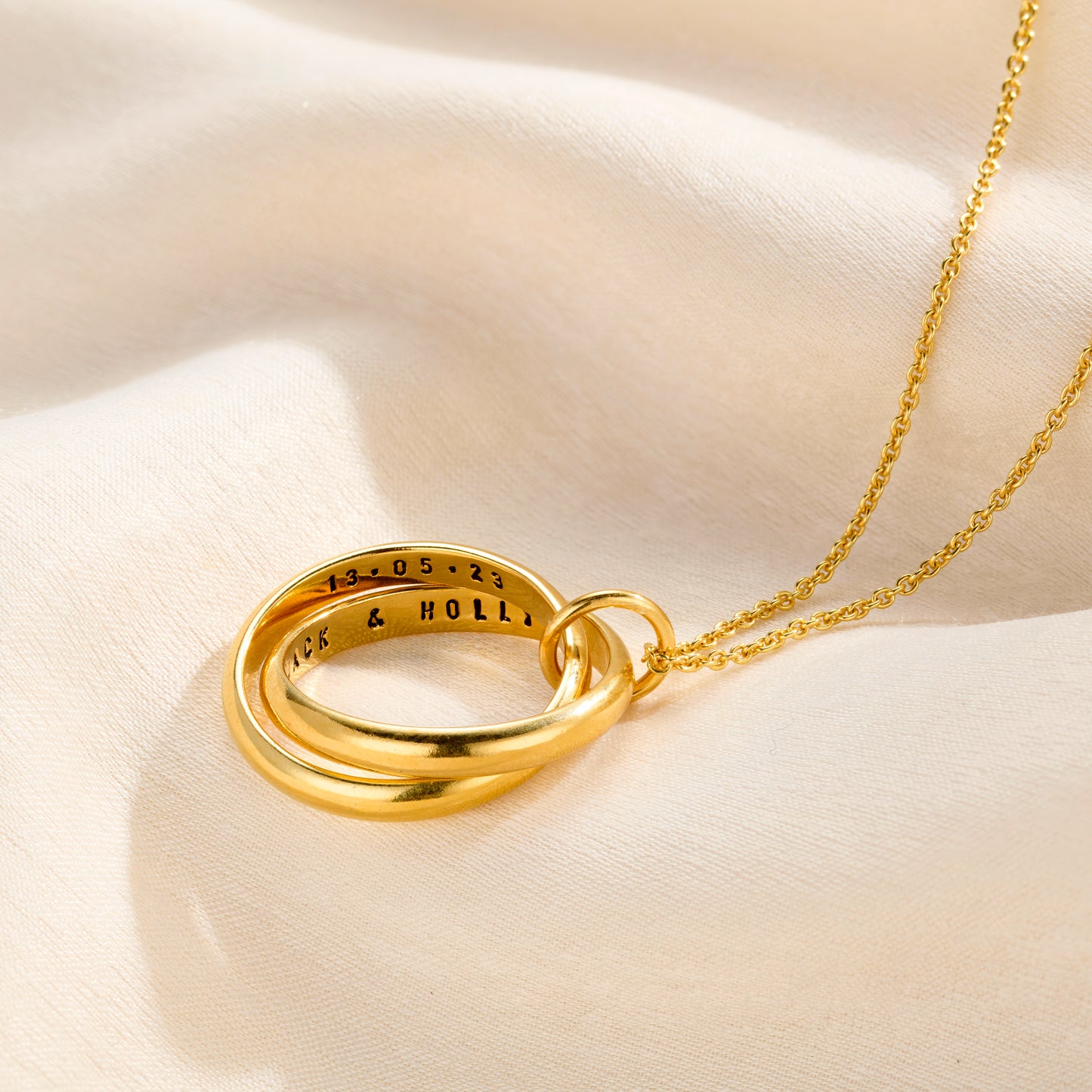 Personalised Interlinking Secret Script Necklace