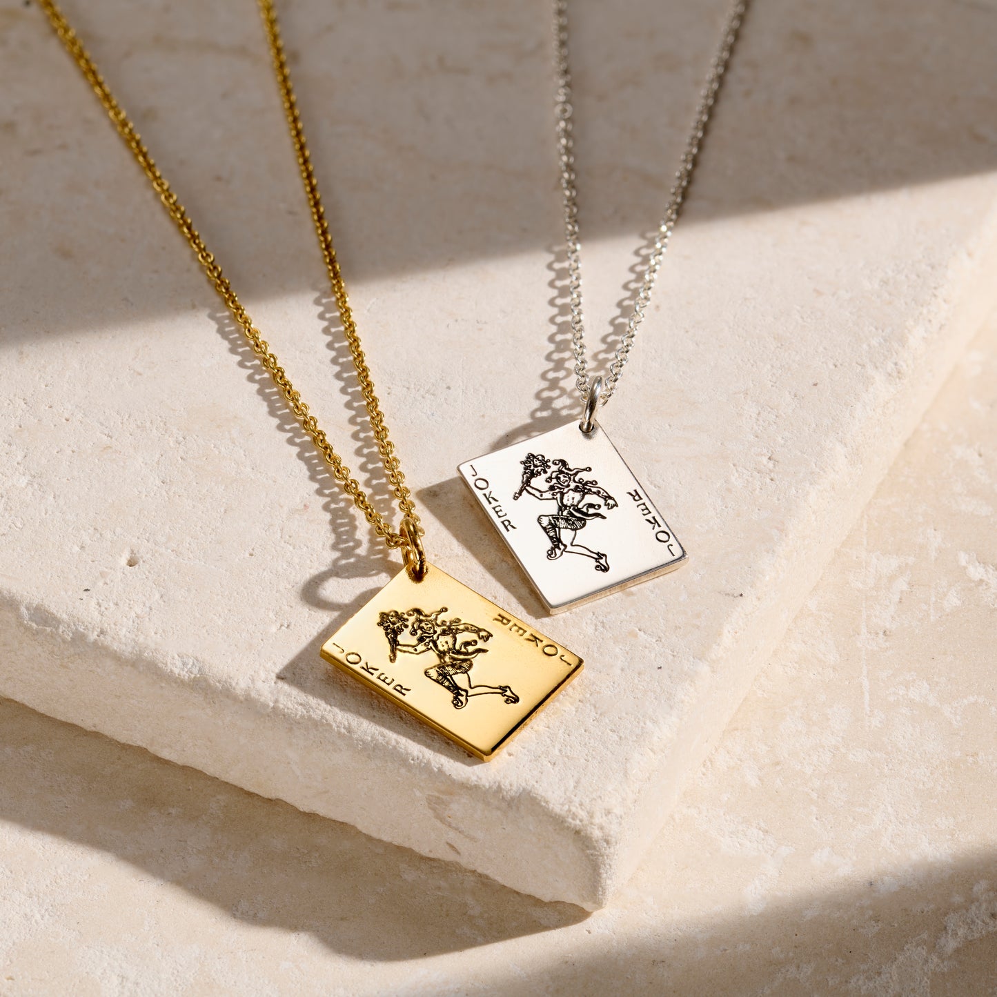 Joker Playing Card Charm Necklace