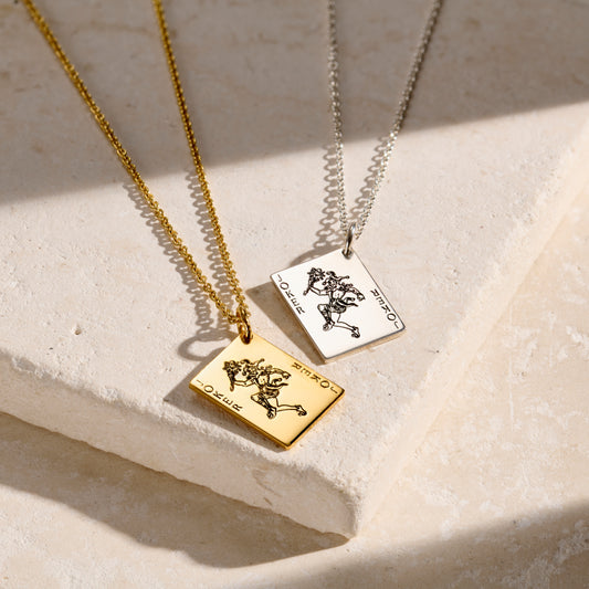 Joker Playing Card Charm Necklace