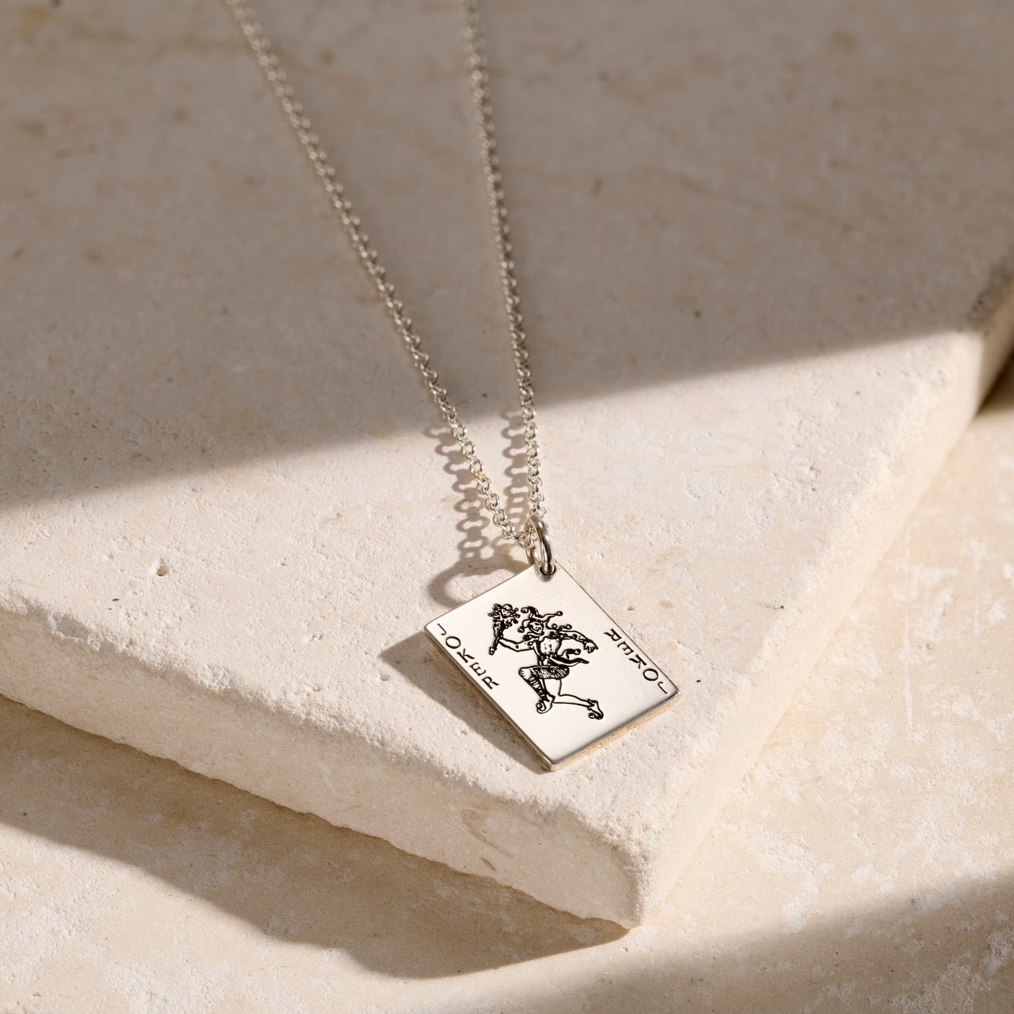 Joker Playing Card Charm Necklace