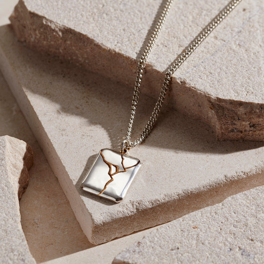 Bevelled Edge Kintsugi Tag Necklace
