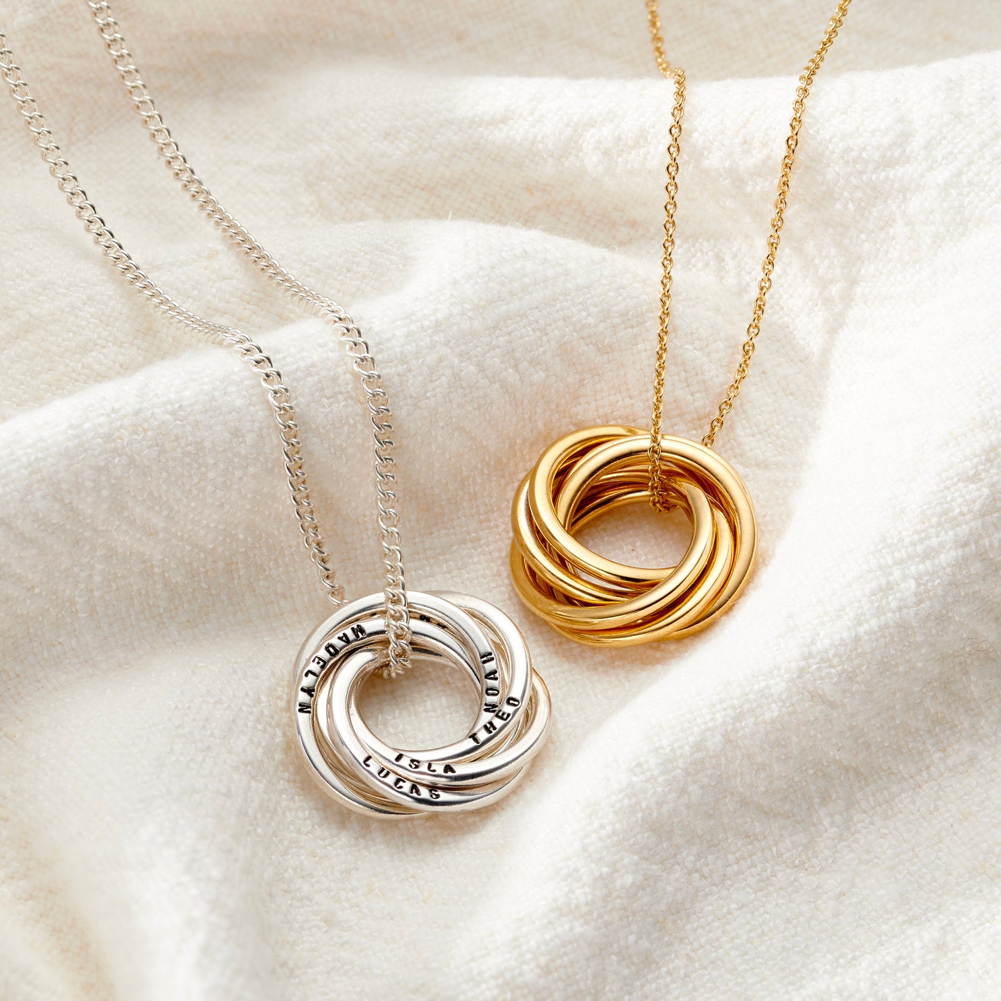 Personalised Knot Russian Ring Necklace