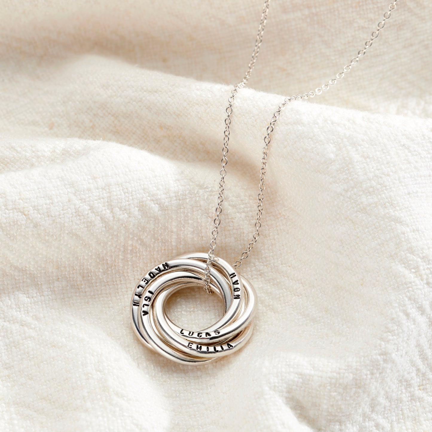 Personalised Knot Russian Ring Necklace