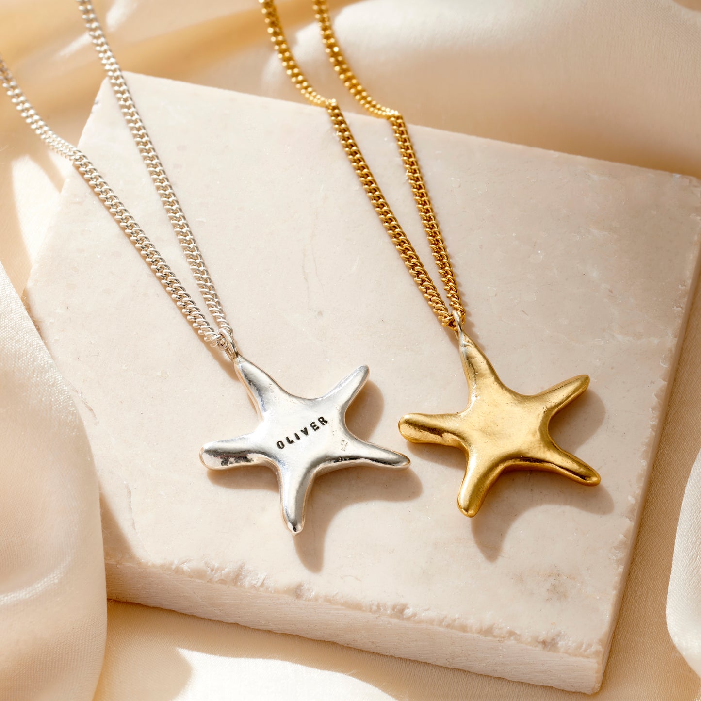 Large Personalised Fortune Starfish Necklace