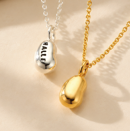 Personalised Lucky Bean Pendant Necklace