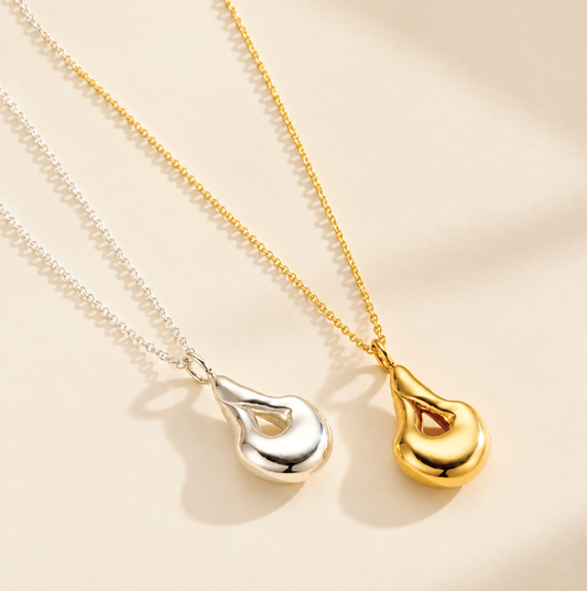 Personalised Lucky Pebble Droplet Necklace