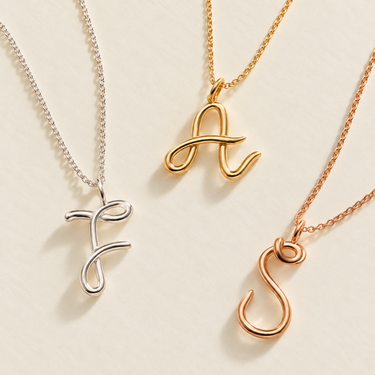 Large Organic Initial Necklace
