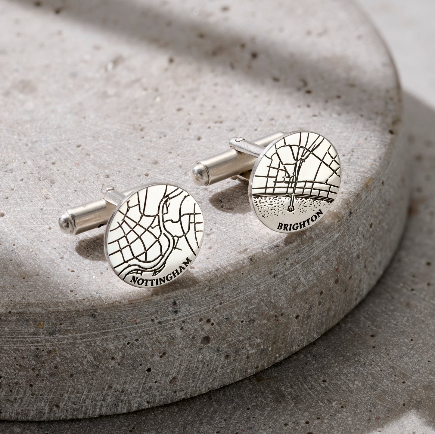 Personalised Silver Map Cufflinks