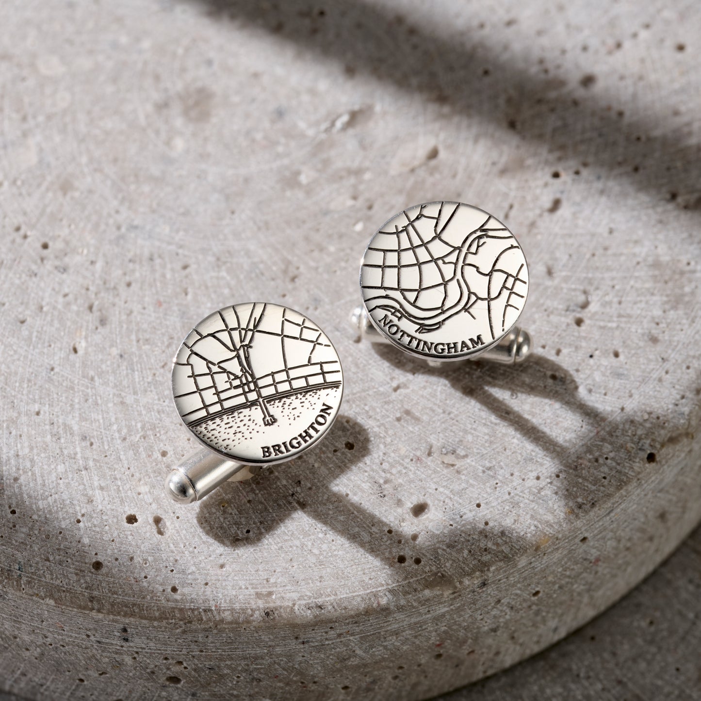 Personalised Silver Map Cufflinks