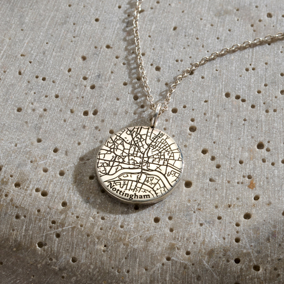 Men’s Personalised Map Disc Pendant Necklace