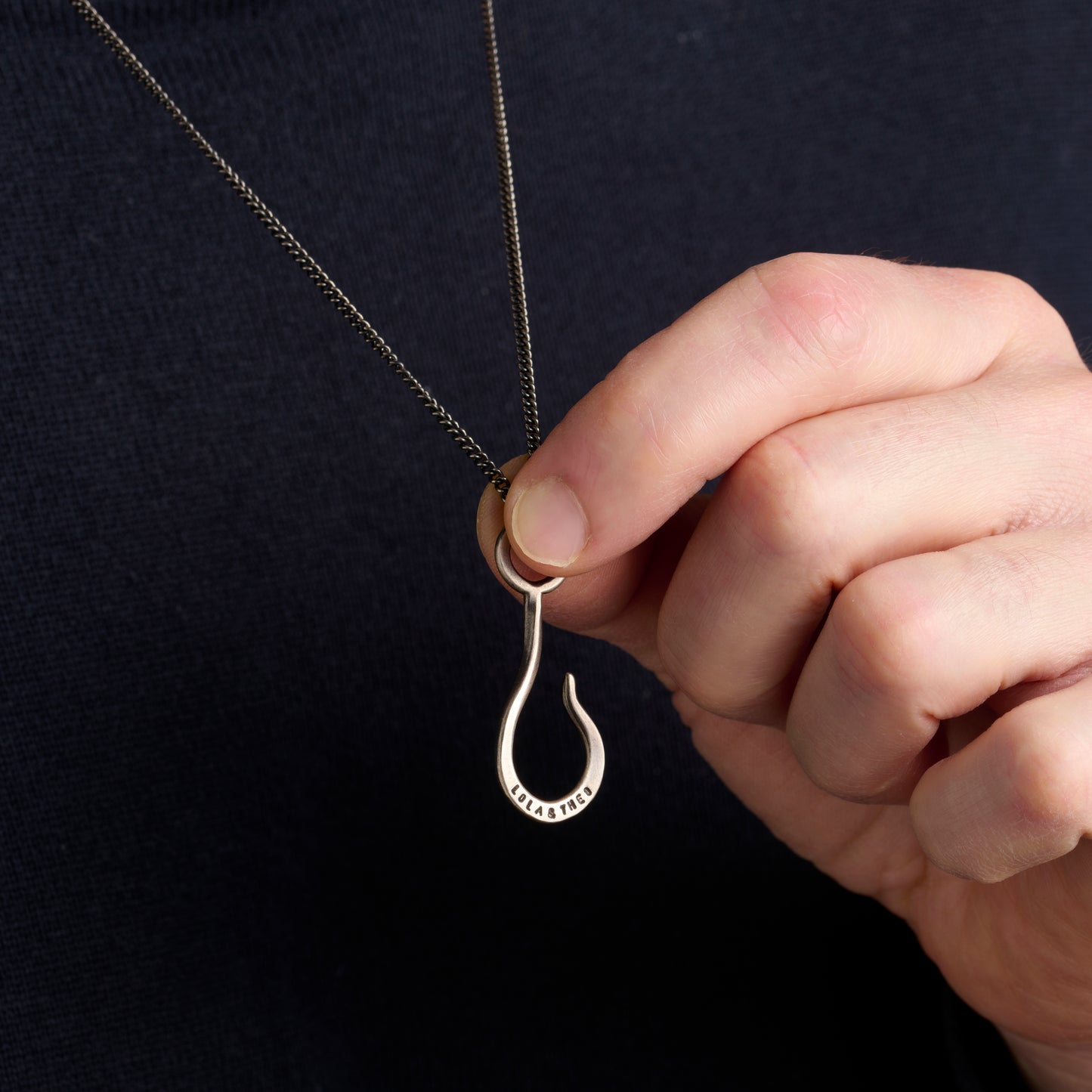 Men's Personalised Hook Necklace