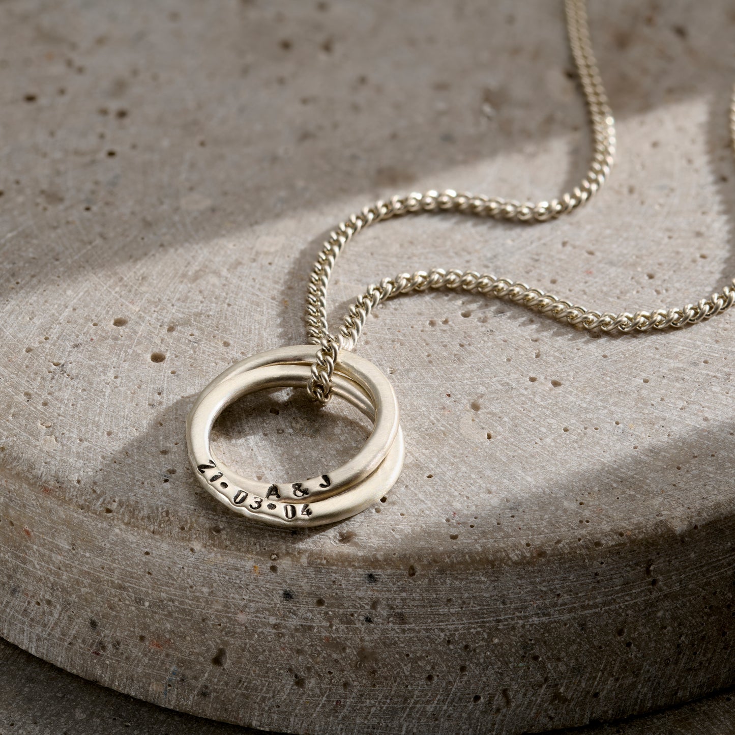 Personalised Men's Two Ring Russian Necklace