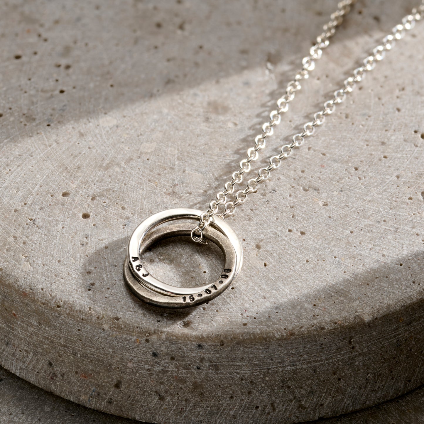 Personalised Men's Two Ring Russian Necklace