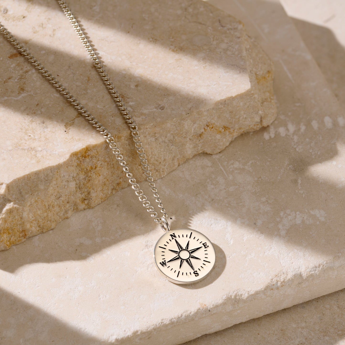 Personalised Travel Compass Necklace