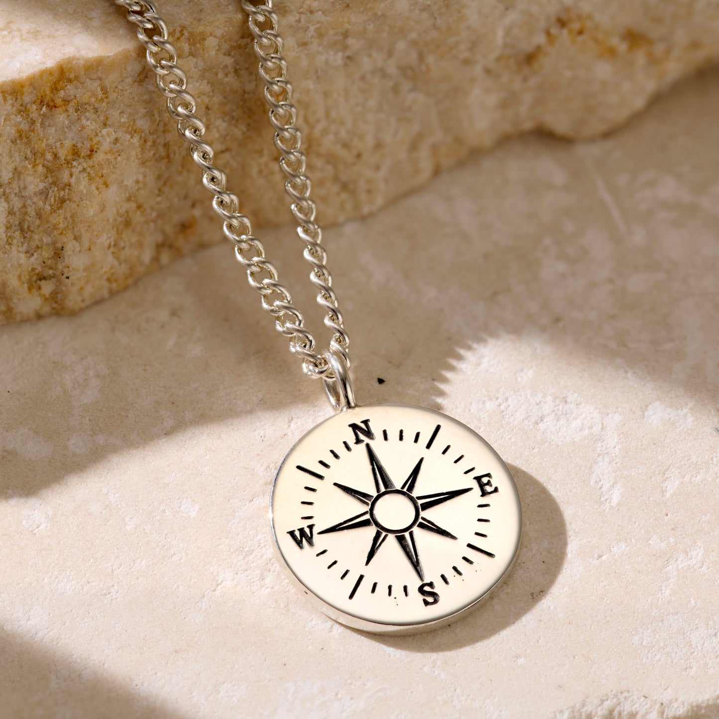 Personalised Travel Compass Necklace