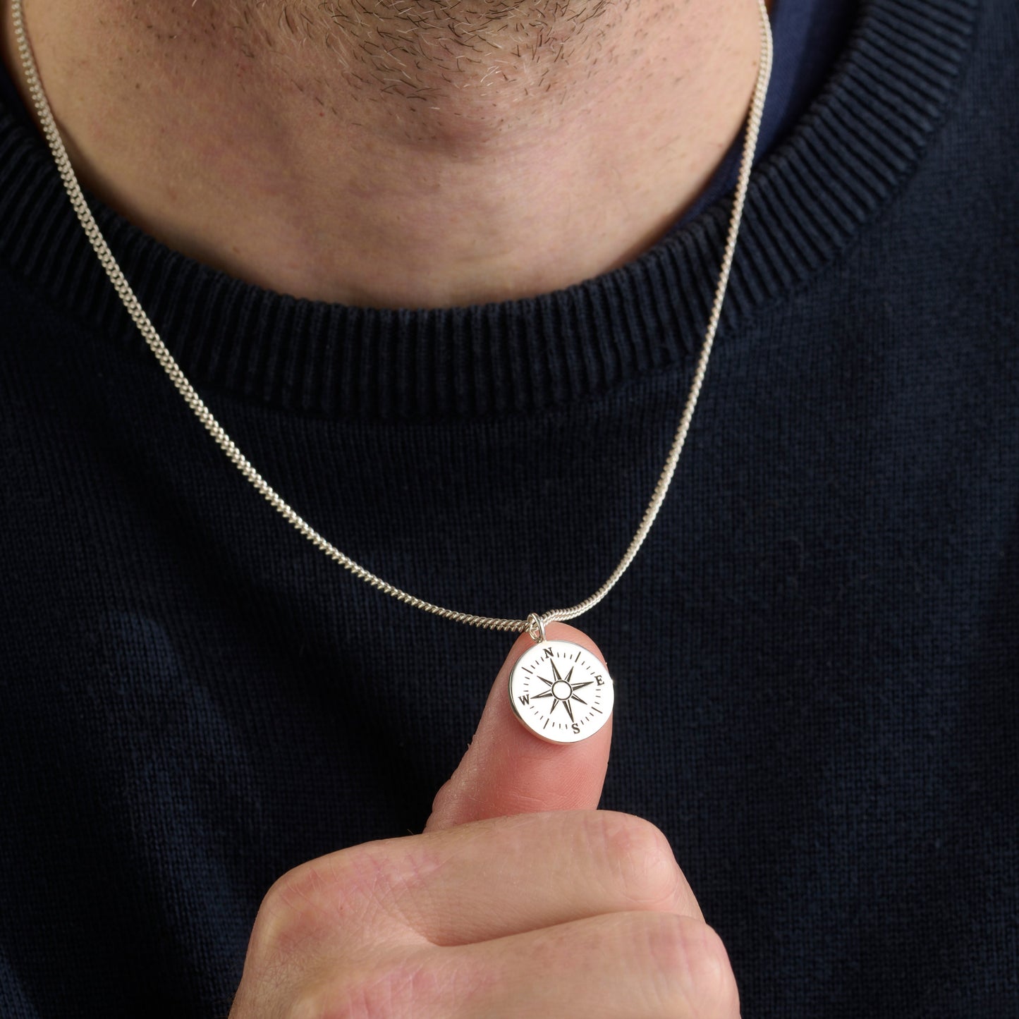 Personalised Travel Compass Necklace