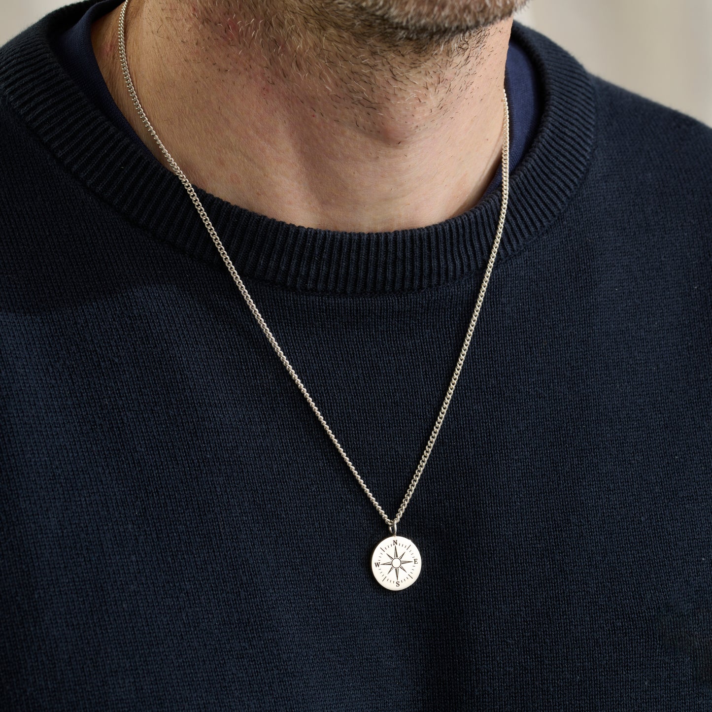 Personalised Travel Compass Necklace