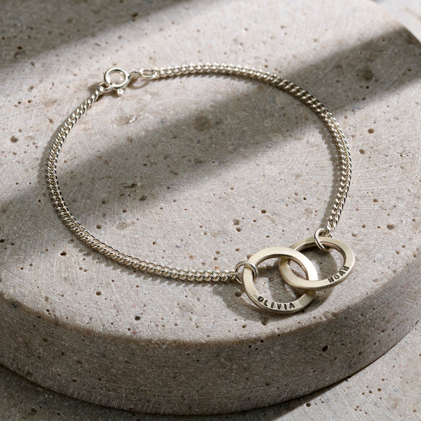 Personalised Men's Interlinking Hoops Bracelet