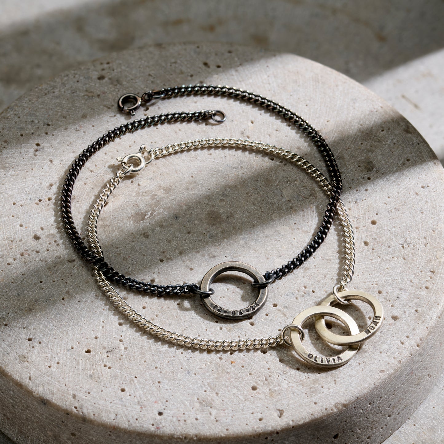 Personalised Men's Interlinking Hoops Bracelet