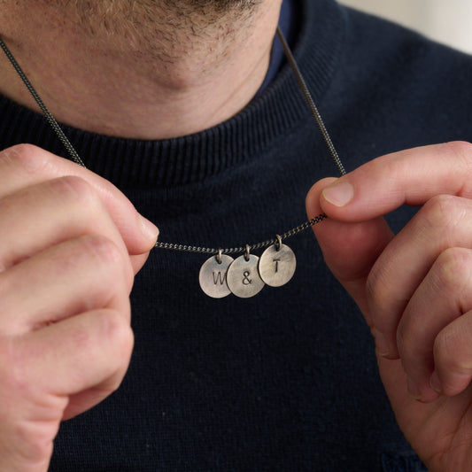 Personalised Men's Initial Disc Necklace